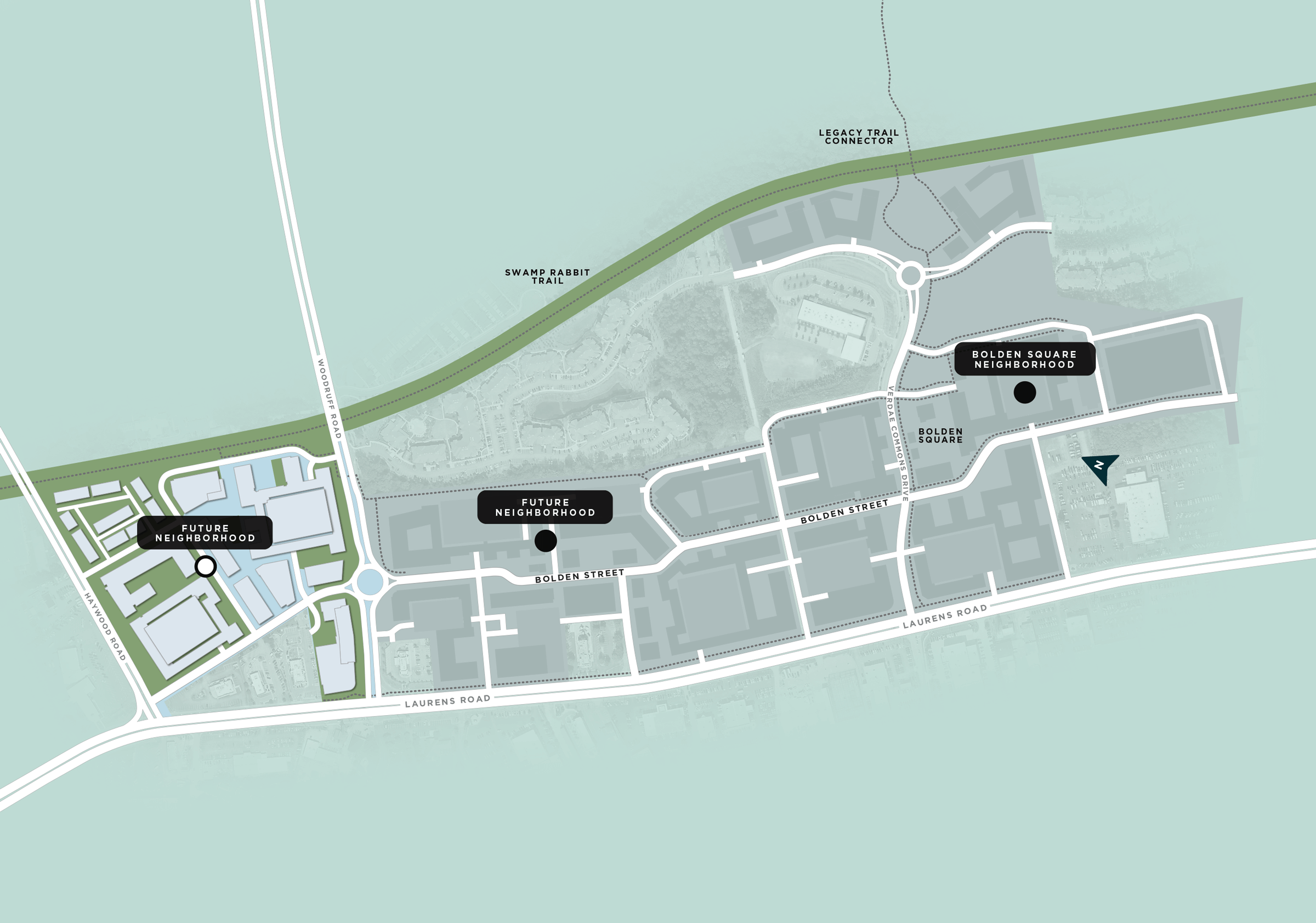 A map of a Future Bolden Street District Neighborhood