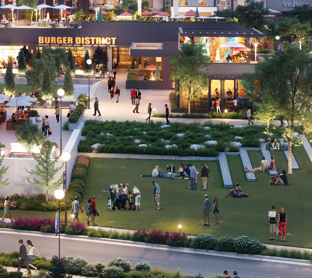 A rendering of a common area